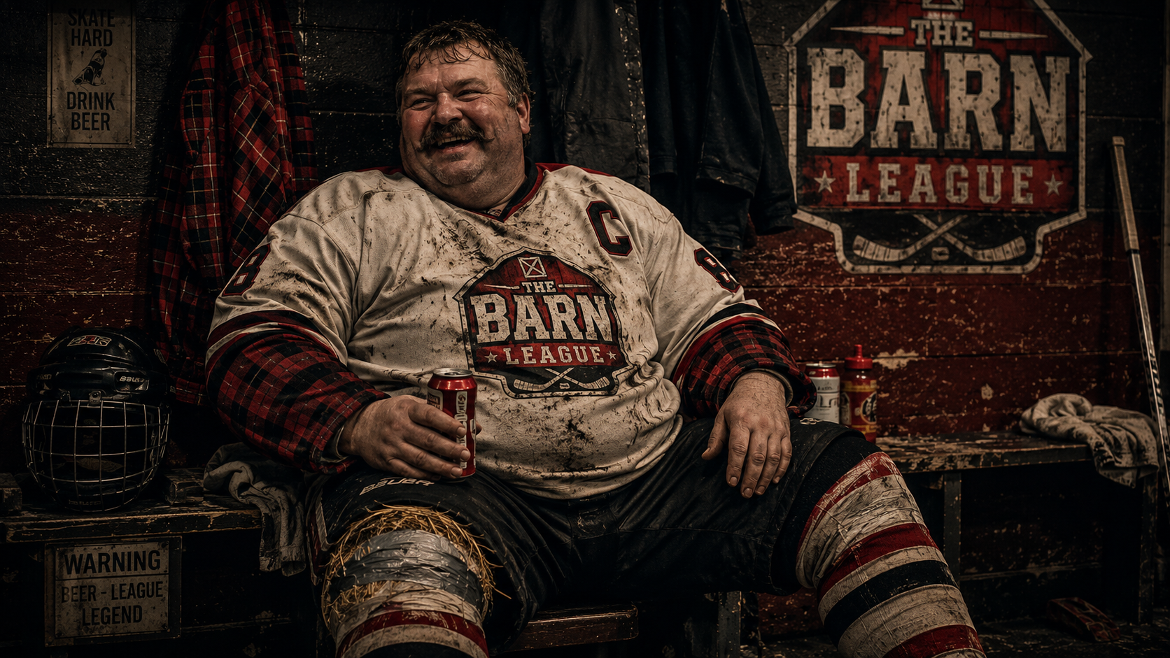 Barn League captain on the bench after a game